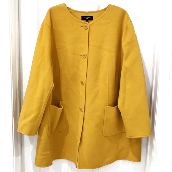 Talbots Jackets & Blazers - Talbots Mustard Yellow Wool Coat Jacket sz 24W